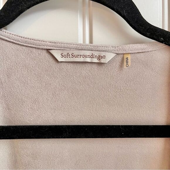 Soft Surroundings Cream Cardigan Sweater with Draped Front medium large - Picture 2 of 5